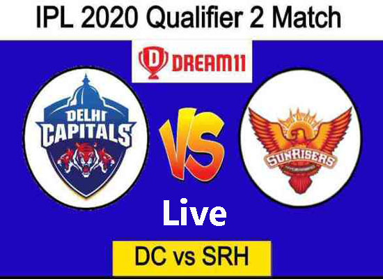 Today Cricket Match DC VS SRH Qualifier 2 IPL Live 8 Nov 2020