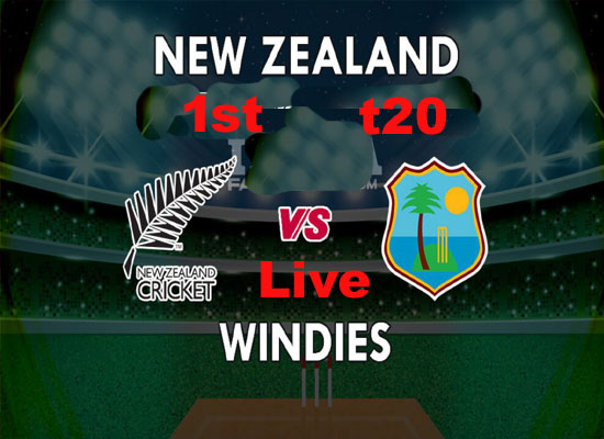 Today Cricket Match NZ vs WI 1st T20I Live 26 NOV 2020