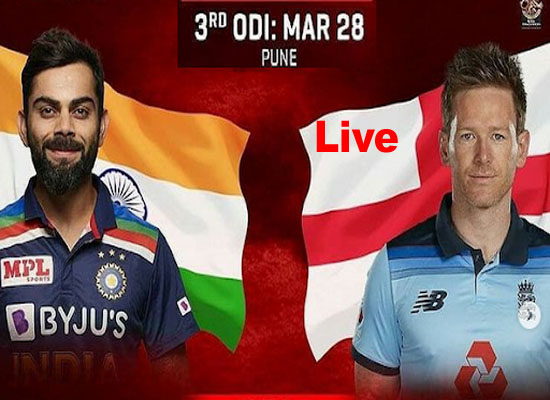 Today Cricket Match India vs England 3rd ODI Live 28 March 2021