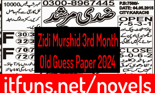 Zidi Murshid 3rd Month Old Guess Paper 2024
