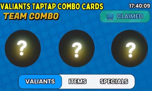 Today’s Valiants TapTap Combo Cards Claim Now