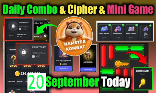 Hamster Kombat Daily Combo and Cipher 20 September 2024